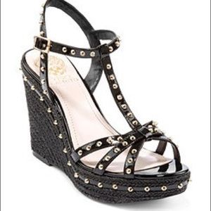 NEW-Vince Camuto patent leather spike wedges
